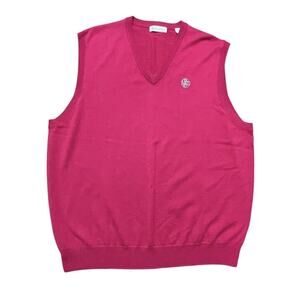 Donald Ross Ballantyne Country Club Golf Merino Wool Sweater Vest Red XL Men